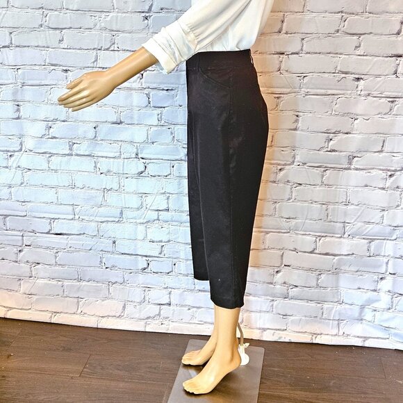KIM ROGERS - cotton blend cropped black capri pants - Picture 6 of 8